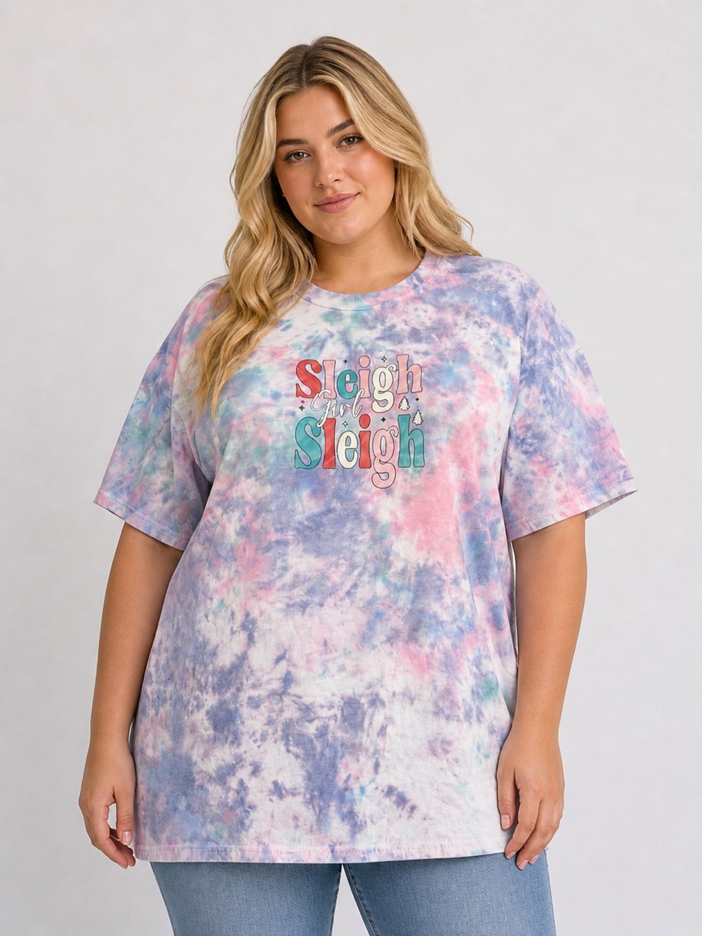 Gildan Ice Dyed Holiday Sleigh Girl Sleigh Tshirt XLarge